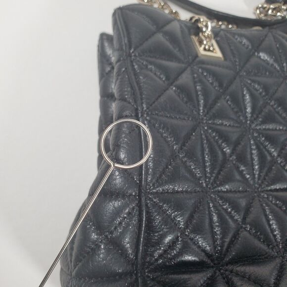 Kate Spade Women’s Quilted Shoulder Bag Black Leather Medium Sedgewick Place - Picture 9 of 16